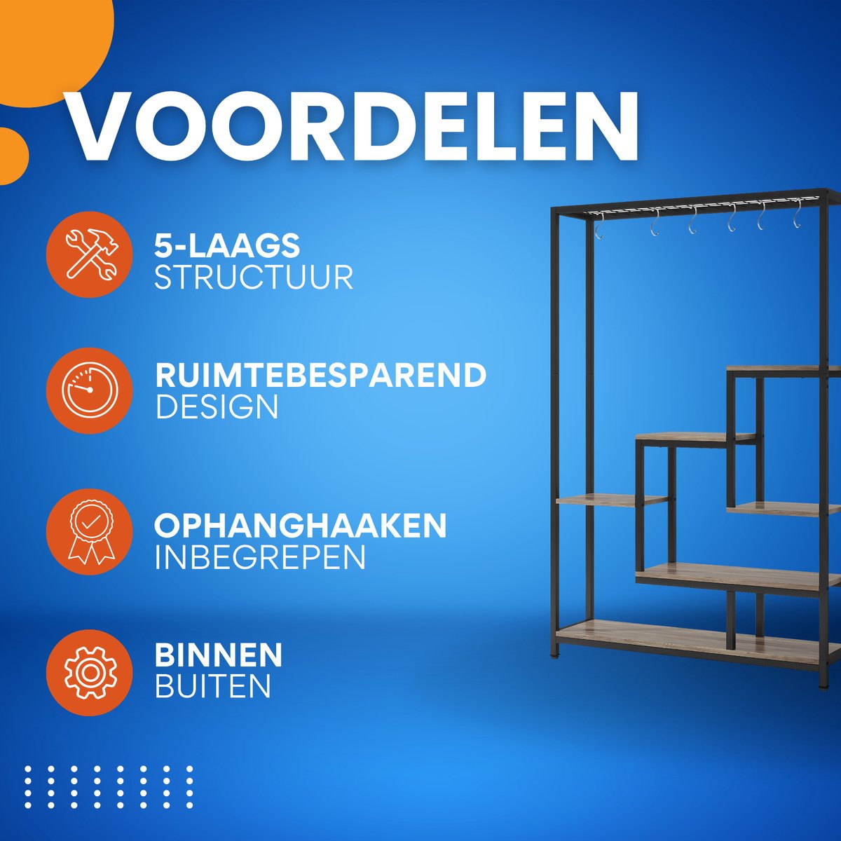 Plantenstandaard met 5 lagen - Plantenrek voor Binnen - 180cm - Plantenladder - Grijs