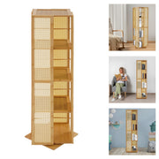 Draaibare boekenkast - Boekenrek - Opberruimte - Voor boekenopslag - Voor boeken en decoratie - 4-laags - 360° draaibaar ontwerp - Wood