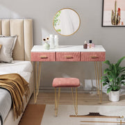 Bolt Edge Kaptafel Deluxe - Inclusief Spiegel en Krukje - Make-up Tafel voor Meisjes - Voor Kinderen en Volwassenen