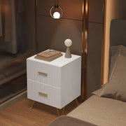 Nachtkastje - Voor Slaapkamer - Modern Vierkant Bijzettafeltje met 2 Laden & Opbergruimte - Slaapkamer Meubel in Hout