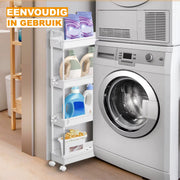 4-Laags Trolleywagen - Rollende Gereedschapswagen - Mobiele Opbergkast voor Keuken, Badkamer & Slaapkamer
