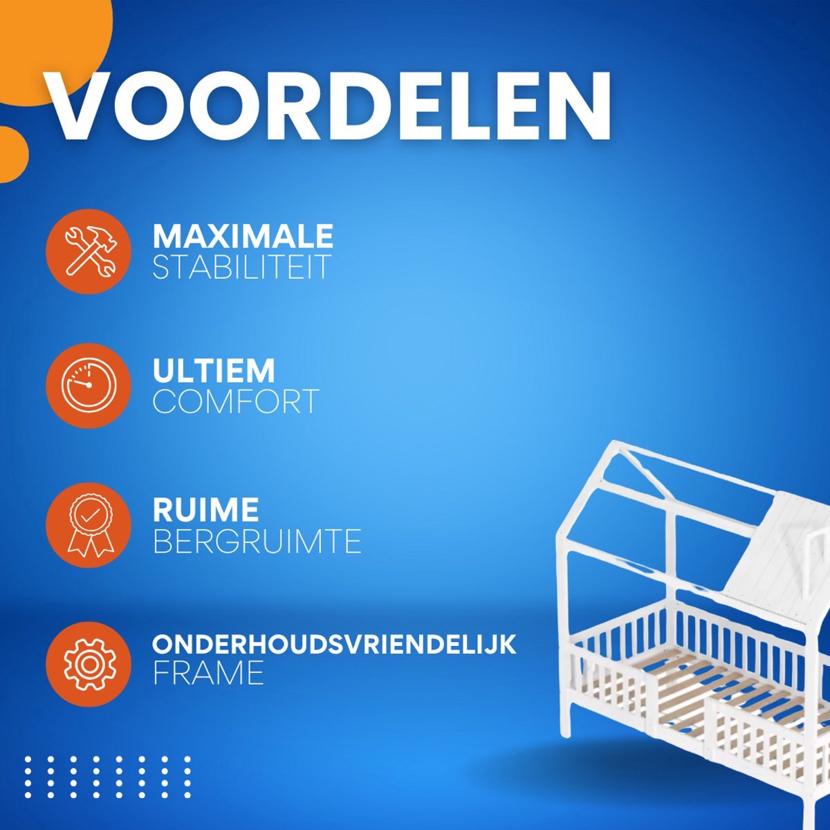 Kinderbed Fioren 90 x 200 cm - Voor Kinderen - Peuterbed - Met valbeveiliging - Met lattenbodem - Zonder matras
