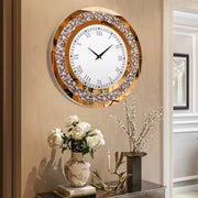 Opulence Elegante Spiegel klok - Goud - Ronde wandspiegel - 80cm - Zonder verlichting - Woonkamer