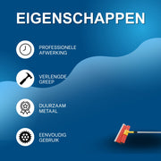 Teken- en afwerkset - Voor muren en pleisterwerk - Droogtekeningbladen met verlenggreep - Rood