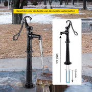 Luxe zwengelpomp - Handwaterpomp - Tuinwaterpomp - Waterpomp - Gietijzer - 6M Pompdiepte voor Irrigatie - Inclusief Pompstandaard