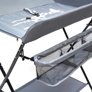 Babycommode - Opvouwbaar en draagbaar - Luierverzorgingsstation - Mobiele luiertafel - Voor Verzorging in Kinderkamer - Verstelbare Hoogte & Met Wielen - 80x63x96cm -Grijs