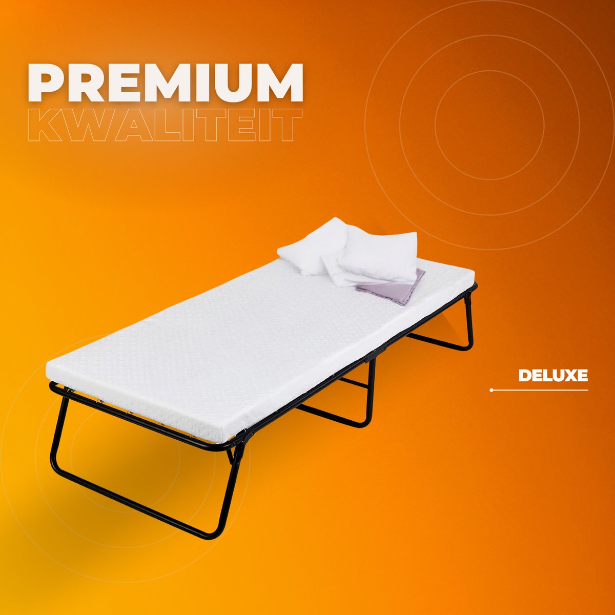 Opklapbed voor Volwassenen - Met matras - 80x190cm - Logeerbed - Vouwbed 1 persoons - Inklarbaar