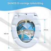 WC-bril - Toiletbril – Voor Toilet & Badkamer – Soft-Close - Zee motief
