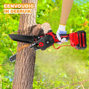 Compacte Draadloze Kettingzaag Tavien - 8 Inch Handheld Kettingzaag voor Houtzagen, Bomen Snoeien en Tuinwerk