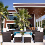 Luxe tuinset - 4 tot 8 persoons - Loungeset tafel - Wasbare kussens - Tuintafel met stoelen - Tuinsets - tuinmeubels