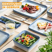 Marina Vittoria Serviesset - 36 delig - 12 persoons - Dussy Blauw - Dinerborden - Bordenset - Diepe borden - Ontbijtborden - Servies - Keukenservies