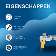 Tufting gun - Tuftpistool - Borduurmachine - Tapijtweven - Voor het maken van tapijten - Voor efficiënt en nauwkeurig werk - Metaal / Kunststof - Geel