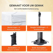 Waterdichte partytent - Met zijwanden - Wit - Luxe paviljoen - 3x3 m