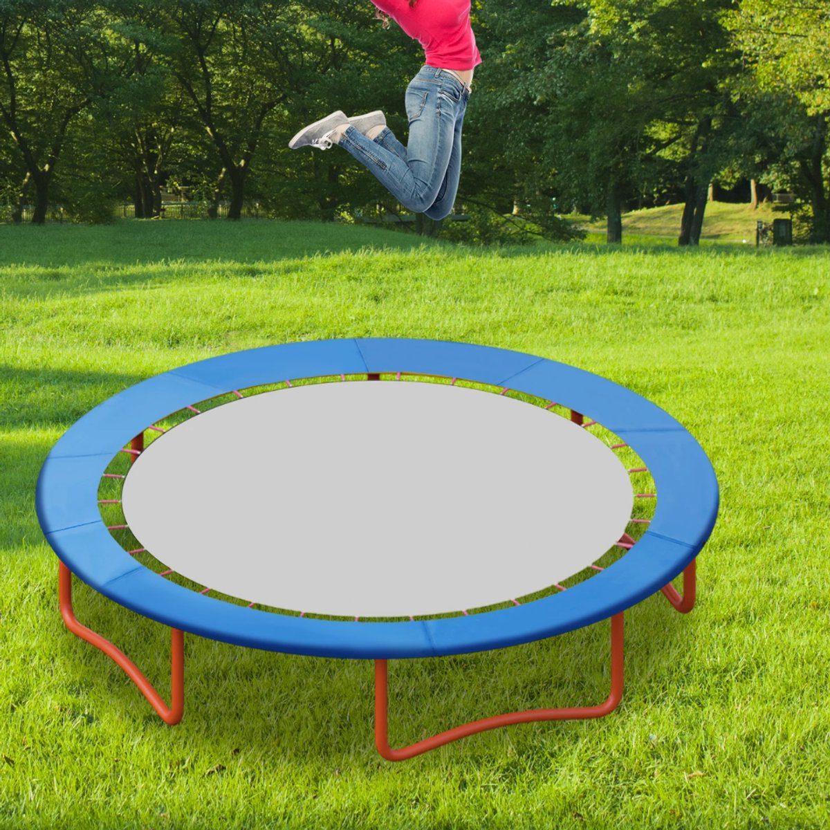 Trampoline Randkussen - Beschermkussen - Beschermrand - Trampolinerand - Diameter buitenring: 3 m - Blauw