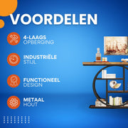 Consoletafel Novio - Sidetafel - Wandtafel - Haltafel - Grijs - Voor Hal of woonkamer of Gang - 105x30x80 cm
