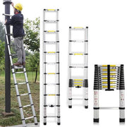 Aluminium Telescopische Ladder Zyren - 380CM - Vouwladder met Antislipvoeten - Multifunctionele Verlenging - Rechte Ladder voor Loft