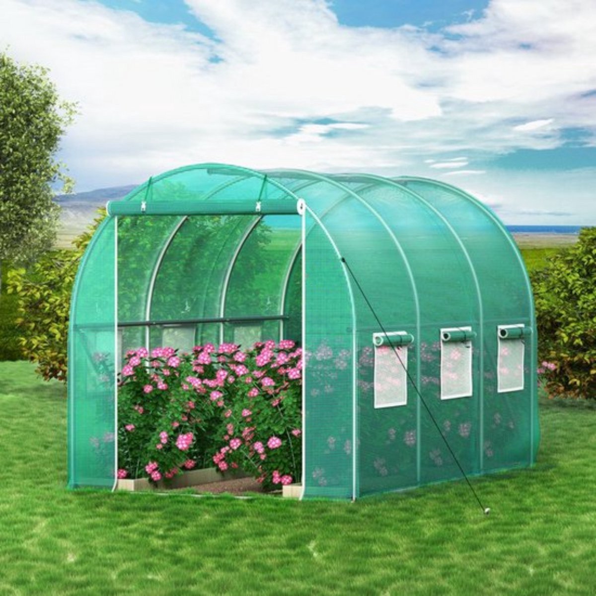 Inlooptunnelkas Deluxe - Kas - Tunnelserre - Kweekkas - Broeikas - 3x2,1x2,1 m - Waterdichte Tuinserre - Gegalvaniseerd Frame