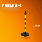 Afzetpalen - 4 stuks - 100CM - Geel/zwart - Afzetlinten - Afzetketting