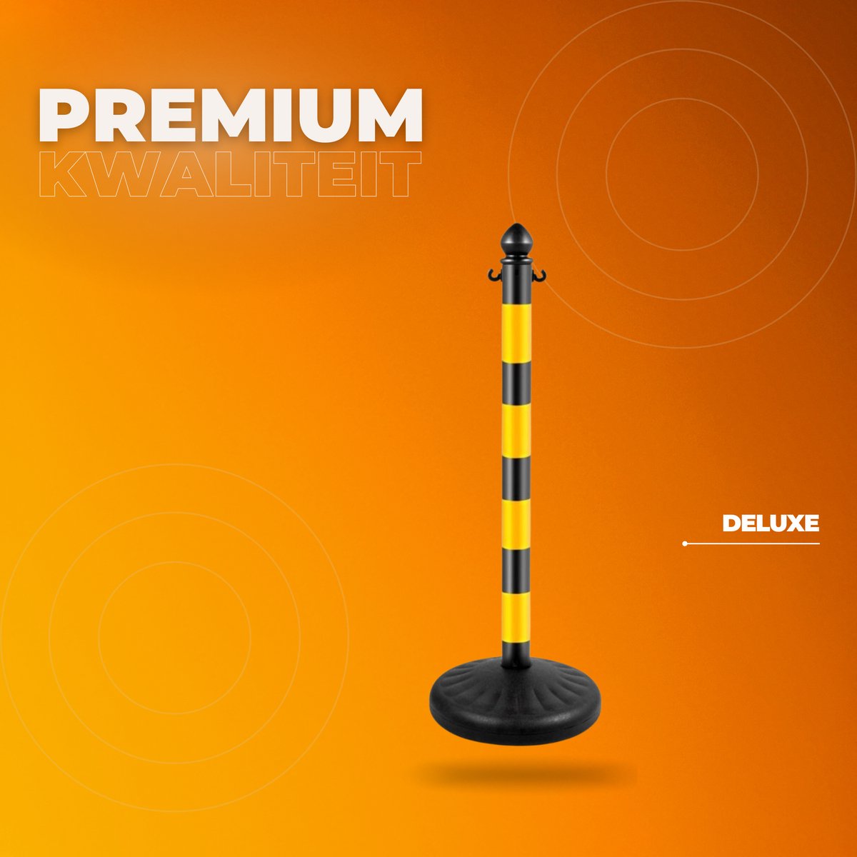 Afzetpalen - 4 stuks - 100CM - Geel/zwart - Afzetlinten - Afzetketting