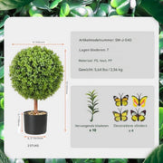 Kunstplant buxusbal - In pot - Kunstplanten voor binnen en buiten - Palmboom - Kunstbloemen - Geurloos - Tuindecoratie voor buiten - 40cm