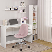 Werkkruk - Roze Velvet - Ergonomisch - Op Wieltjes - Verstelbaar