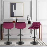 Barkrukken Jerino - Met rugleuning - Rood - Set van 2 - Keuken - Barstoelen ergonomisch - Verstelbaar in hoogte - Zithoogte 60-82cm