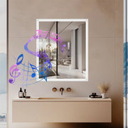 Muziek Badkamerspiegel Rond - Met bluetooth en RGB verlichting - 60x70cm - Voor Badkamer, Make-up & Wandmontage - Dimbaar licht
