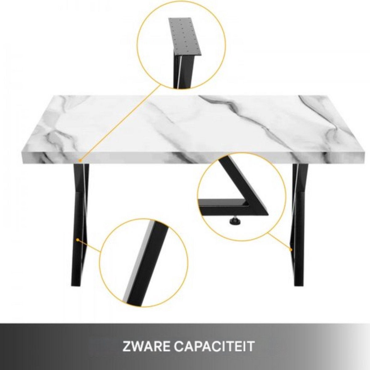 Tafelpoten - Set van 2 - Metaal zwart - X poot - Meubelpoten - Langwerpig - Tafelonderstel - Tafelframe - 71cm