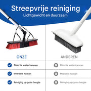 Reinigingsborstel - Voor zonnepanelen en glazen daken - Verstelbare, uitschuifbare glazenborstel - 12 m