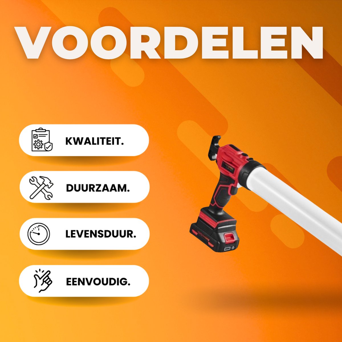 Elektrische kitspuit - Met accu - Draadloos - 4 Snelheden - Kitpistool - Siliconenpistool - Siliconen pistool