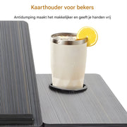 Laptoptafel – Tablethouder - Bedtafel – Voor bed, kantoor of studie – In hoogte verstelbaar met bekerhouder – Zwart