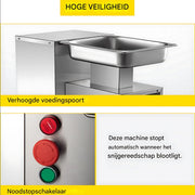 Elektrische Vlees en groentesnijmachine - Gehaktmolen - Vleesmolen - Snijmachine - 750W RVS - Met wieltjes - Keukenapparaat