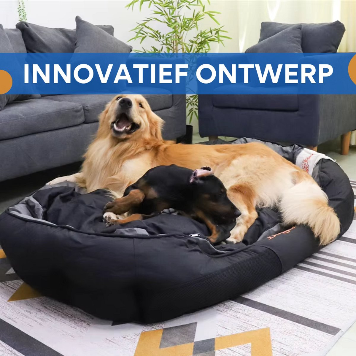 Hondenbed Mumba Tavien - Hondenbank - Hondensofa op poten - Hondenzetel - Hondenmand - Comfort en zacht - Afneembaar kussen - 130cm