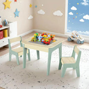 Kindertafel - Speeltafel- Voor Kinderen & Kleuterschool - Kindertafel en stoeltjes - 2-in-1 Speeltafel - Met Opbergruimte & Stoelen - Lichtgrijs