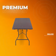 Kampeertafel - 6 tot 8 personen - Picknicktafel - Opvouwbaar - Klaptafel - Voor kinderen en volwassenen - Camping en Tuin - Inklapbaar - Metaal en rotan - 180 cm - Waterdicht