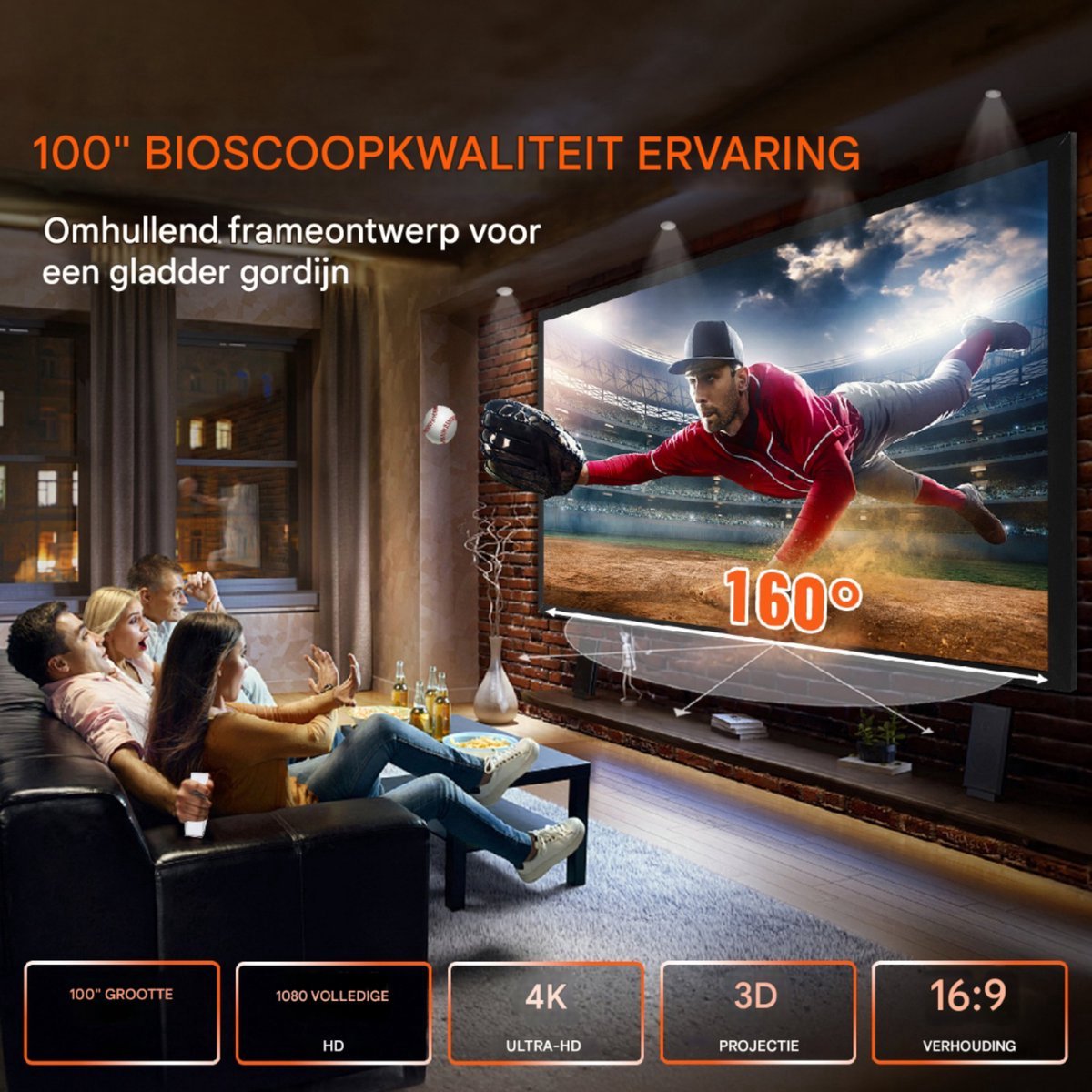 Beamer Scherm - Projectorscherm - Indoor en outdoor - Thuisbioscoop - Draagbare beamer