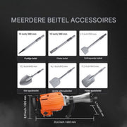 Sloophamers PRO - 2200W Betonbreker - Zware Breekhamer met 6 Beitels - Beitelhamer - Gereedschap