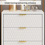 Nachtkastje - Bijzettafel - Voor slaapkamer - met opbergruimte - Wit - 65,5 cm hoog × 50 cm breed × 40 cm diep
