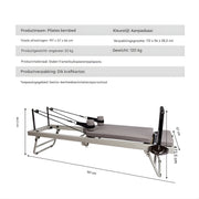 Pilates reformer – Fitnessapparaat - Voor thuisgebruik, core- en fitnessoefeningen – Verstelbare trainingsmachine – Grijs