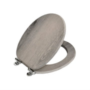 WC-bril - Toiletbril – Voor Toilet & Badkamer – Soft-Close – MDF - Grijs houtlook