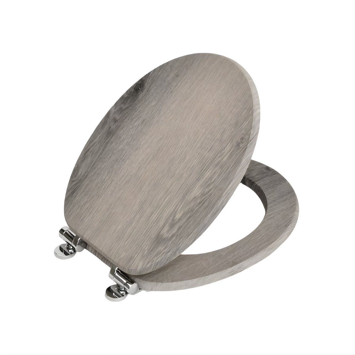 WC-bril - Toiletbril – Voor Toilet & Badkamer – Soft-Close – MDF - Grijs houtlook