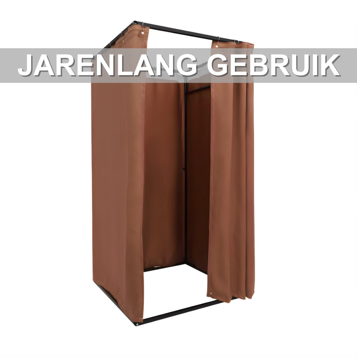 Paskamer met gordijn - Pashok - Opvouwbaar - Kleedkamer - Voor kledingwinkels - Coffee