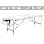 Opvouwbare Massagetafel - Behandeltafel - Professionele massage - Ontspanning - Voor Spa, Salon, Kliniek & Thuis - Inclusief Kussen - Wit