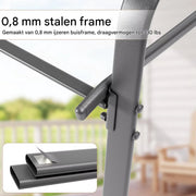 Metalen Buitenstoelenset - Tuinstoelen - Tuintafel stoelen - Stapelbare Terrasstoelen van Textilene - Set van 4, Max. Belastbaarheid 150 kg - Grijs
