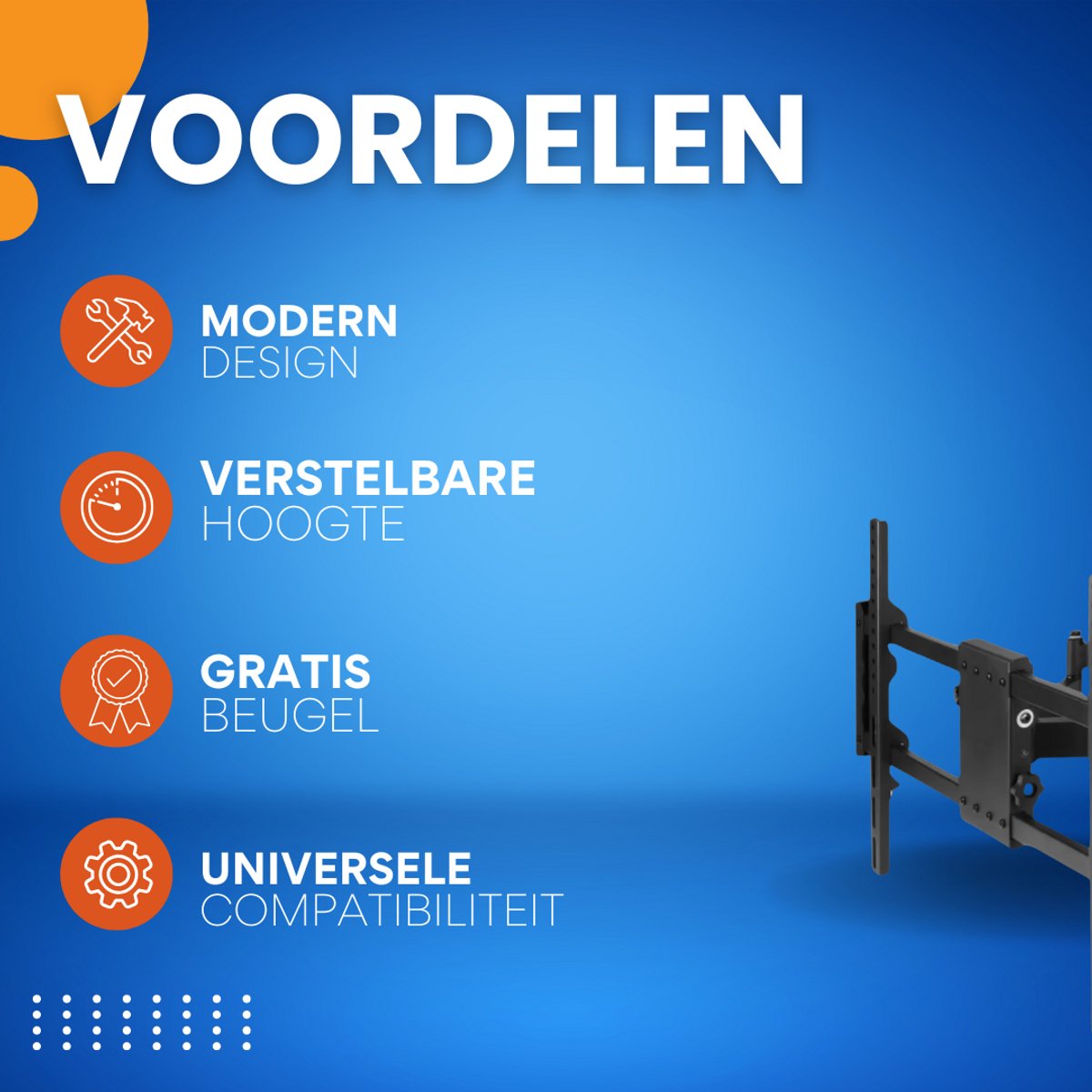 TV muurbeugel - Voor 30"-85" inch - Draaibaar en kantelbaar - Ultra Slim & ruimtebesparend - Beugel statief - Zwart