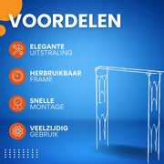 Opulence Elegante rozenboog - Voor tuin of bruiloft - Decoratie - Voor klimplanten - Metaal - 200x200cm