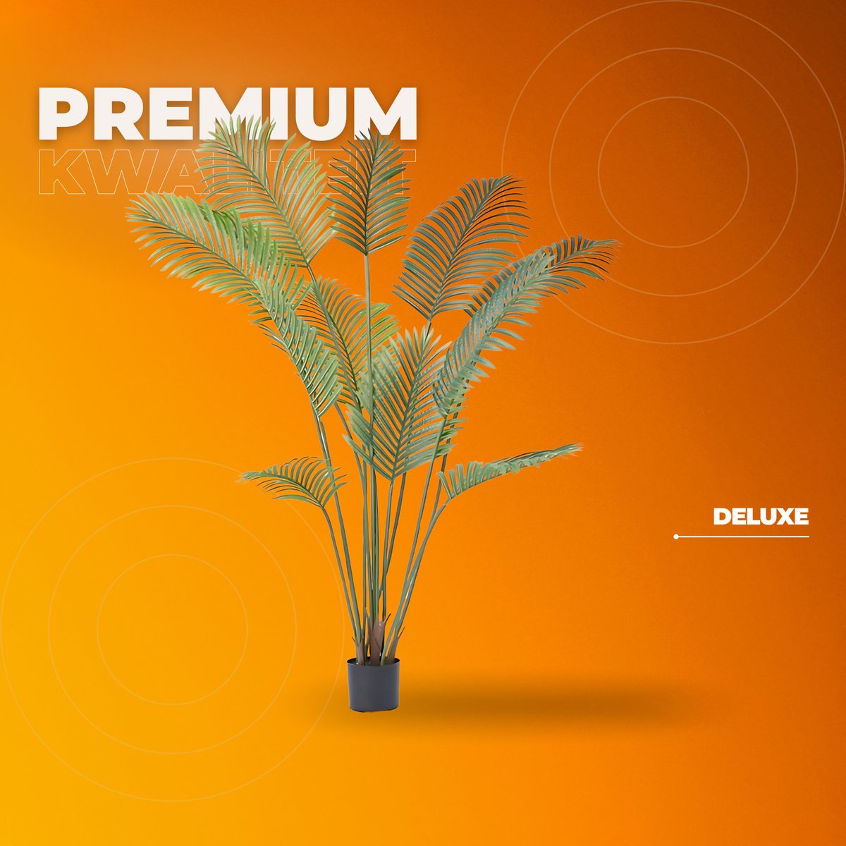 Kunstplant Areca Catechu - Kunstplanten voor binnen en buiten - Palmboom - In pot - Kunstbloemen - Geurloos - 182cm