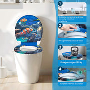WC-bril - Toiletbril – Voor Toilet & Badkamer – Soft-Close – Duurzaam Kunststof - Vissen motief