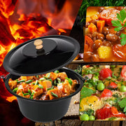 Hongaarse Goulashketel - Braadpan - Stoofpot - Geëmailleerd met Telescopisch Statiefframe, Kettinghoogteverstelling en Deksel - Ideaal voor Goulash en Soep - 10L