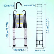 Telescopische Loft Ladder Mona - 620CM - Opvouwbare Trapladder - Uitschuifbare Aluminium Ladder - Draagbaar - EN131 - Max. Belasting 150kg/330lb